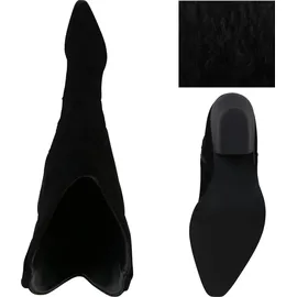 VAN HILL Damen Leicht Gefütterte Cowboystiefel Stiefel Stickereien Schuhe 839869, Farbe: Schwarz, Größe: 37 - Schwarz - 37