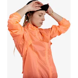 Fahrrad-Regenjacke 100 Damen fluoreszierendes korallenrosa XL