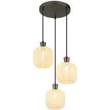 GLOBO LED Pendelleuchte 3-flg. 30 cm rund Schwarz/Metall