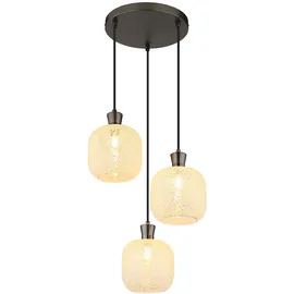 GLOBO LED Pendelleuchte 3-flg. 30 cm rund Schwarz/Metall