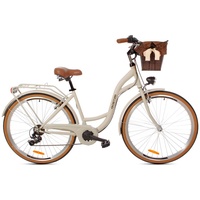 Goetze Citybike Mood 28 Zoll 7 Gang Tiefeinsteiger Retro Damenfahrrad mit Korb