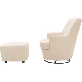 INOSIGN »HETTY, Drehsessel mit Wippfunktion und Hocker; Lesesessel, Armsessel« Set, 2 Stk. tlg. mit Dreh/Wippfunktion, mit Federkern, in Cord und Microfaser