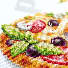Magic needle Zweigart Edition, Kreuzstich Set Pizza Zählmuster, 23x27cm