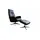 KAWOLA Relaxsessel JOSIANE Leder 78 x 107 x 78 cm schwarz mit Hocker