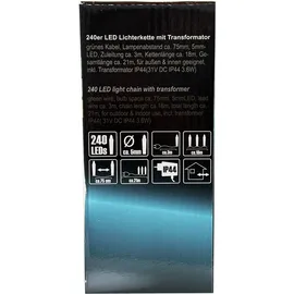 Mojawo 240er Lichterkette LED's Innen und Außen warmweiß Kabel Dunkelgrün