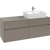Villeroy & Boch Collaro Waschtischunterschrank C133B0VN 140x54,8x50cm, Waschtisch rechts LED-Beleuchtung 10,4W, cashmere grey