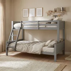Homestyle4u Etagenbett 90 x 200 cm Kiefer massiv grau