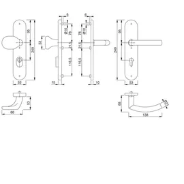 HOPPE Schutzgarnitur Edelstahl 72mm E86G/3332ZA/3310