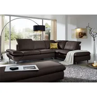 W.Schillig Eckcouch Leder 3-Sitzer Braun