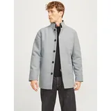 JACK & JONES "JJEHARRISON WOOL JACKET SN", Herren, Gr. XS, grau (light grau melange), Web, Obermaterial: 55% Polyester, 40% Wolle, 5% sonstige Fasern, meliert, normal Po-bedeckend, Rippbündchen mit Gummizug, Jacken, Materialmix, regular fit