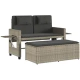 furnicato Gartenbank Verstellbar 110 x 60 x 85 cm Grau