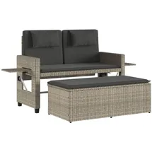 furnicato Gartenbank Verstellbar 110 x 60 x 85 cm Grau