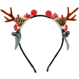 Weihnachten Geweih Haarreifen Rentier Haarband Cosplay Haarschmuck Rentiergeweih Kopfschmuck Elchgeweih Deko für Erwachsene Kinder Foto Requisiten Reh Kostüm Zubeh?r 16. 8X3CM