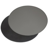 FreeForm DUO oval, schwarz/grau, Kunstleder, Maße: 45 x 34 cm Platzset