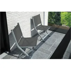 KETTLER BASIC PLUS Klappstuhl, silber/anthrazit, Alu/Outdoorgewebe, klappbar, pflegeleicht, 0301218-0000