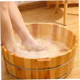 Comebachome Fußbadschale Holz Pediküre Schüssel Spa Massage Fuß einweichen Badewanne langlebiger Fußbadesbecken entfernen Sie abgestorbene Haut für die Heimsauna Fußpflege 14.2x6.3''