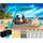 eloneo Strandzelt, Sonnensegel Strand 228x214x200 cm, LSF 50+, Sonnenschutz für Strand mit Sandschaufel, Heringen und 4 Stabilitätsstangen, 4 Personen, Türkis