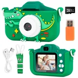 PTUI Kinderkamera - Kinder Kamera 1080P HD Digitalkamera Kinder mit 2,0-Zoll-Bildschirm Kamera Kinder Fotoapparat Kinder mit 32G Speicherkarte Fotokamera Kinder für 3-12 Jahre Geburtstag Kinder (Grün)