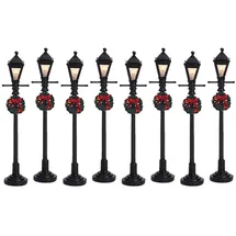 Lemax Gas Lantern Street Lamp Set Of 8 beleuchtet mehrfarbig