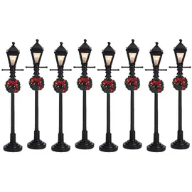 Lemax Gas Lantern Street Lamp Set Of 8 beleuchtet mehrfarbig