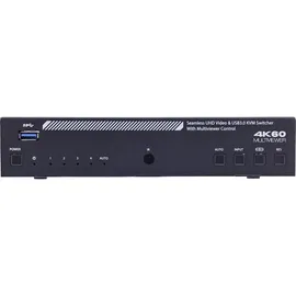 InLine KVM Switch 4-fach, HDMI 4K60Hz, Multiviewer, USB Hub, schwarz