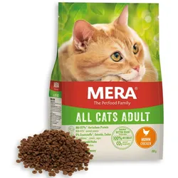 mera Cats Adult Huhn Trockenfutter für Katzen | Für deine gesunde und glückliche Katze | Katzenfutter | Ohne Getreide 0.4 kg