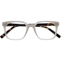 OPULIZE KOI Lesebrille - Große Rechteckige Brillenfassung - Grau - Sehhilfe für Damen, Herren - Federscharniere - R50-7 - +2.00