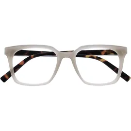 OPULIZE KOI Lesebrille - Große Rechteckige Brillenfassung - Grau - Sehhilfe für Damen, Herren - Federscharniere - R50-7 - +2.00
