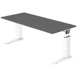 HAMMERBACHER US19 höhenverstellbarer Schreibtisch grafit rechteckig, C-Fuß-Gestell weiß 180,0 x 80,0 cm