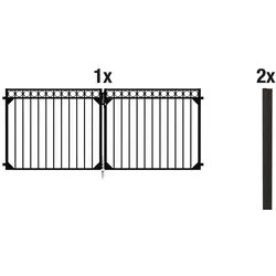 Alberts Doppeltor-Set Circle Gartentor Schmuckzaun, Schwarz + Anthrazit, Höhe 100-120 cm, Aluminium