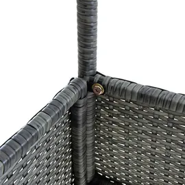 Estexo Polyrattan Beistelltisch 57 x 57 x 72 cm Anthrazit/Grau