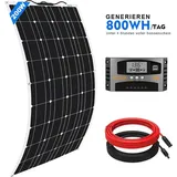 200W 12V Flexible Monokristallin Solarpanel Solarmodul Solar Set Photovoltaik