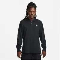 Nike Club Longsleeve-Polo Herren Black/White M