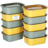 VINATO Frischhaltedosen mit Deckel 10er Set – 500ml Gefrierdosen aus BPA-freiem PP, stapelbare Vorratsdosen mit Deckel, mikrowellen- & gefrierschrankgeeignet