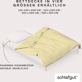 schlafgut Knitted Jersey Gelb 155 x 220 cm + 80 x 80 cm