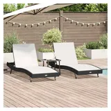 vidaXL Sonnenliege 197 x 70 x 82 cm Schwarz und Weiß