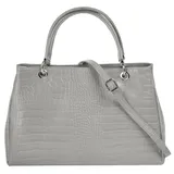 Cluty Henkeltasche, echt Leder, Made in Italy, grau