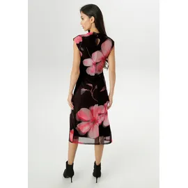 Aniston SELECTED Midikleid Geblümt Schwarz/Rot 40