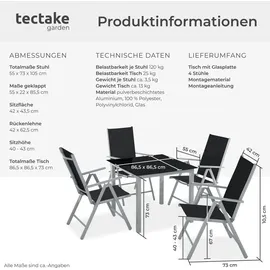 Tectake Sitzgruppe 5-tlg. silber/grau