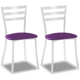 ASTIMESA SCMBLBJ 2 Küchenstühle, Metall, Aubergine, Sitzhöhe 45 cm