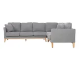 miliboo Eckcouch Stoff 5-6 Plätze Silber