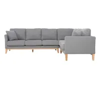 miliboo Eckcouch Stoff 5-6 Plätze Silber