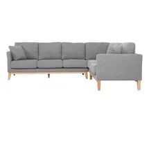 miliboo Eckcouch Stoff 5-6 Plätze Silber