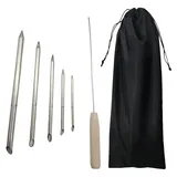 6-teiliges Seil-Spleißwerkzeug-Set, Flecht-Set, mit Schnürnadel-Schubstange, für Seilwinde, Segelseil, Bootsseil, Heimwerker, Handwerker, Edelstahl