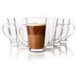 BigDean Latte-Macchiato-Glas 6x Latte Macchiato Gläser mit Henkel 300 ml - spülmaschinenfest, Glas