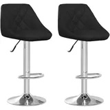 vidaXL Barhocker 2 Stk. drehbar höhenverstellbar Schwarz