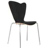 Mauser Sitzkultur Stapelstuhl, ergonomisch-er Schalenstuhl Wartezimmerstuhl, Bistro-stuhl Schwarz schwarz