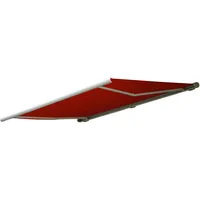 Mendler Elektrische Kassettenmarkise T122, Markise Vollkassette 4x3m Polyester bordeaux-rot
