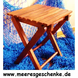 Klapphocker maritim ca. 30 x 26,5 x 37 cm aus Sheesham Holz