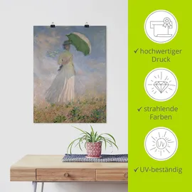 ARTland Poster, Claude Monet, Frau mit Sonnenschirm, Susanne Hoschedé, blau (farbe bild(er): blau), B:45cm H:60cm, Bilder, Poster, ohne Rahmen